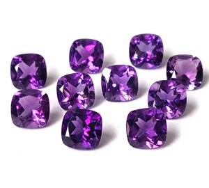 Natural Amethyst <b>Cushion</b> 5 mm Cut Faceted - Loose <b>Purple</b> Amethyst <b>Cushion</b> Cut Top Quality - Product Image 2