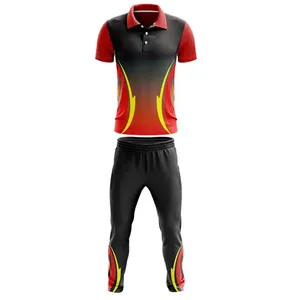 Customized Sublimation Cricket Uniform Set Men Women Turn <b>Down</b> Collar Quarter Button <b>Down</b> Cricket Jerseys & <b>Pants</b> Unisex Adults - Product Image 1