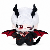 Peluche personnalisée de 10 cm, figurine de chauve-souris démoniaque à cornes et ailes, jouet en peluche doux, OEM ODM, vente en gros