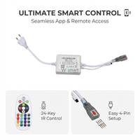 Bande lumineuse LED RGB AC110V 5050, rouleau de 100 m, 60 LED/m, étanche IP67, contrôle vocal via application intelligente, pour extérieur et aménagement paysager