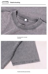 Camiseta Batik Lavada de 230g, Estilo Retro Americano, Hombros Caídos, Cuello Redondo, Precio de Fábrica en Bangladesh y China - Product Image 6