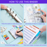 LABON A6 Cash Budget Binder Savings Challenge Organisateur d'argent rechargeable Planificateur pour le suivi des dépenses et la gestion des finances Organisateur Binder