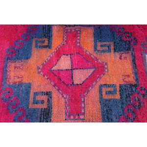 Tapis turc 2,9 x 9,3 pieds, tapis Herki vintage, tapis persan en laine rouge - Product Image 5