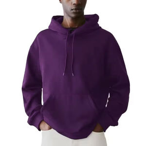 Sudadera con Capucha de Doble Capa de Algodón Grueso con Bolsillo Tipo Canguro y Hombros Caídos, Estilo Urbano Clásico con Logotipo Personalizado para Hombre - Product Image 2
