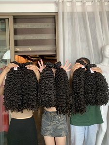 Paquets brésiliens originaux de cheveux bouclés crépus d'un donneur unique Extensions de cheveux bouclés bruts de couleur naturelle Styles de cheveux humains en gros - Product Image 3