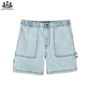 กางเกงยีนส์ขาสั้นผู้ชายแบบสั่งทำ สีพื้น สไตล์ลำลอง ติดกระดุม ผ้าฝ้าย 100% คุณภาพสูง รับออกแบบและสกรีนโลโก้ - Product Image 1