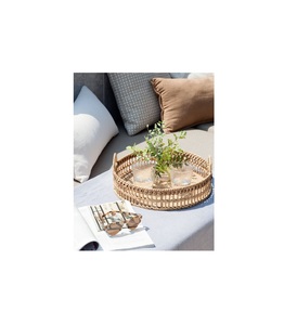 Plateau de service en rotin en osier de bambou naturel de haute qualité pour ustensiles de cuisine accessoires de maison et artisanat de décoration - Product Image 1