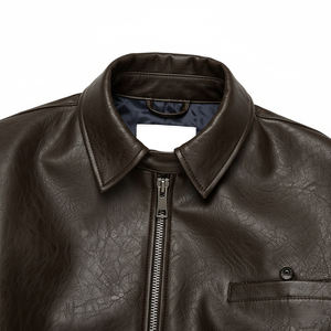 Nouvelle Veste Courte Noire Zippée en Similicuir Tissé Anti-Plis de Haute Qualité pour Femme, Modèle Élégant, avec Logo Personnalisé, Collection 2026 – Vente en Gros - Product Image 5