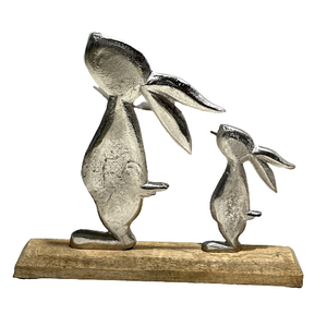 High Quality Silver Metal Sculpture With Wooden Base Office Tabletop Christmas Accessories and <b>Ornaments</b> Animals Sculpture - Product Image 3