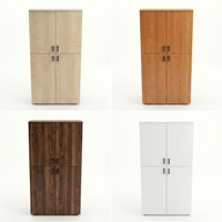Armoire de classement minimaliste blanche à double porte et 4 tiroirs en MDF, verrouillable, pour bureau à domicile ou usage commercial, avec serrure à clé
