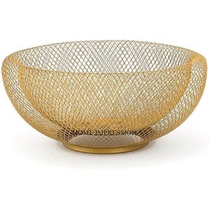 Nouvel arrivage de paniers de fruits en fil métallique plaqué or de haute qualité moderne Fournitures d'accessoires de cuisine pour la maison et les hôtels - Product Image 6