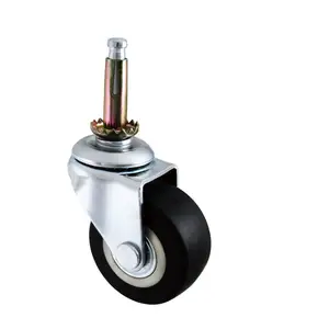 2 Inch Furniture Caster With Top Stem Swivel Socket Casters TPR Wheel For Table, Sofa, Cabinet