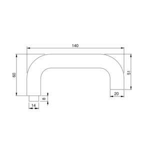 Poignées de serrure de porte en verre en forme de U en acier inoxydable Emuca - Product Image 5