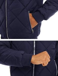 Veste polaire décontractée et confortable pour hommes avec motif diamant Manteau zippé de couleur unie, chaud, col montant, vêtements d'extérieur automne-hiver Bomber - Product Image 6