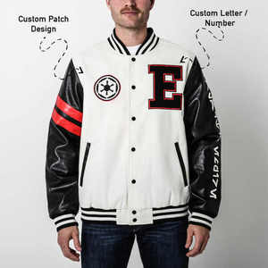 Premium Quality Letterman Baseball College <b>Jacket</b> <b>Grey</b> & Black Genuine Leather Sleeves <b>Jacket</b> Men - Product Image 4