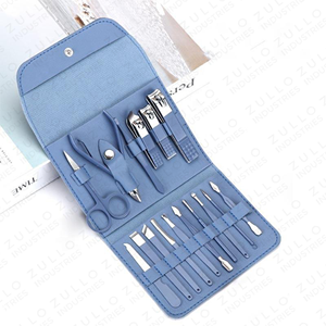 Wholesale 16 Piece Stainless Steel Manicure <b>Pedicure</b> Kit Custom Logo Nail Care <b>Set</b> with Cuticle Scissors OEM Private Label - Product Image 4