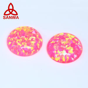 Pierre d'opale multicolore Kyocera OP46 vert jaune vert rond cabochon, distributeur direct pour la fabrication de bijoux en argent faits à la main - Product Image 6