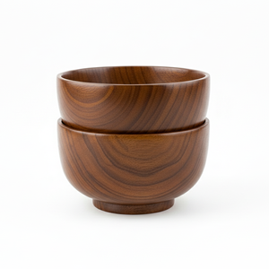 Juego de 2 Tazones de Madera Natural de Acacia Sólida, Ecológicos, Contemporáneos y Ligeros para Servir, Ideales para el Hogar y Fiestas, Duraderos - Product Image 3