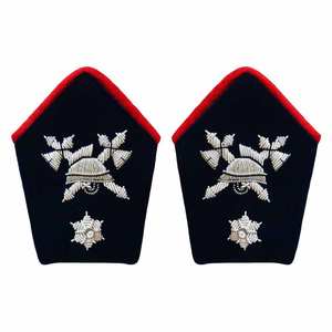 Hight Quality Gorget Collar Badge With Snap Brass Button Oem Collar Ranks Wreath in Gold or <b>Silver</b> Bullion Wire Collar Tap - Product Image 1