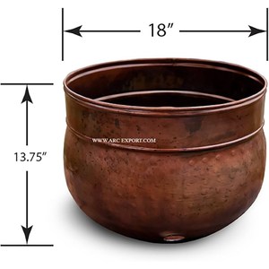 Pot de tuyau de décoration de jardin plaqué cuivre design attrayant fabriqué à la main avec couvercle pots de tuyau fantaisie de grande taille de qualité exclusive - Product Image 5