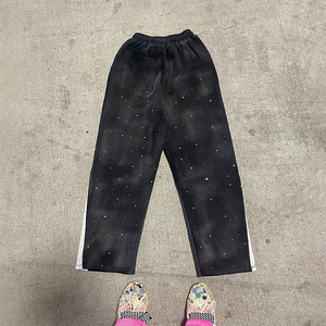 <b>Men</b> Vintage Acid Wash Trousers Loose Fit Streetwear Pants Cotton Fabric Wholesale - Product Image 5
