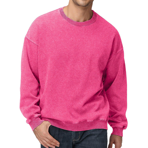 Modèle solide personnalisé taille 100% coton lavage à l'acide O cou produit professionnel bases coton mélangé sweat pour hommes - Product Image 6