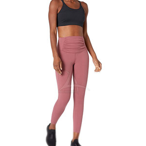 Mallas deportivas personalizadas para mujer-Cintura elástica de alta calidad Sólido Transpirable Ligero Spandex/Poliéster Tamaño de color personalizado - Product Image 5