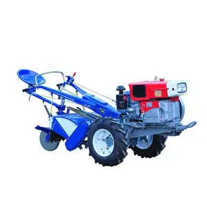 Preços de mini trator manual para caminhada Fazenda mini motocultor a diesel Leme elétrico de duas rodas