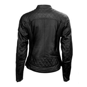 Top tendance pour femmes personnalisé automne hiver vestes en cuir avec col tournant solide manches longues avec doublure en satin respirant - Product Image 2