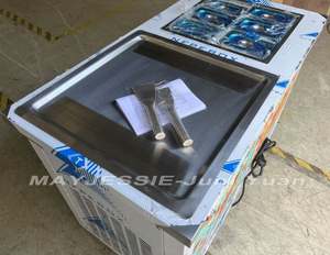 Máquina de Helados Fritos Comercial de Tailandia, Máquina para Hacer Helados Fritos en Sartén, Máquina de Helados Fritos Doble - Product Image 4