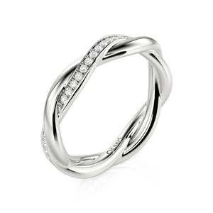 Anillo de Boda de Diamantes Jeulia con Diseño Personalizado de Entrelazado de Amor para Mujer - Product Image 2