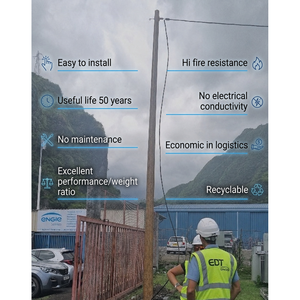 Fiberglass Composite Utility Pole 9m for Power Distribution and <b>Telecommunication</b> - Product Image 3