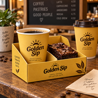 Boîte cadeau personnalisée AT PACK pour café, boulangerie, emballage à emporter, support pour tasses et desserts, solution de branding haut de gamme