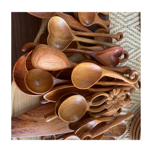 Handmade Wooden <b>Serving</b> <b>Spoons</b> Set Long Handle Minimalist Design Durable Kitchen Utensils - Product Image 4