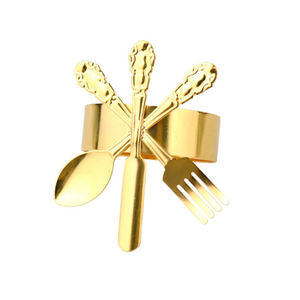 Anillo de Servilleta Decorativo Dorado Hecho a Mano, Decoración de Mesa para el Hogar, Fiestas, Hoteles y Restaurantes - Product Image 5