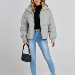 Nueva llegada chaqueta acolchada para mujer 100% chaqueta acolchada de burbujas de alta calidad para mujer en Color sólido - Product Image 2