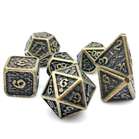 2025 usine Antique placage D20 dés en métal polyédrique RPG mdn ensemble avec Dragon Wars D20 forme pas cher prix pour les jeux du mdn
