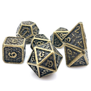 2025 usine Antique placage D20 dés en métal polyédrique RPG mdn ensemble avec Dragon Wars D20 forme pas cher prix pour les jeux du mdn - Product Image 5