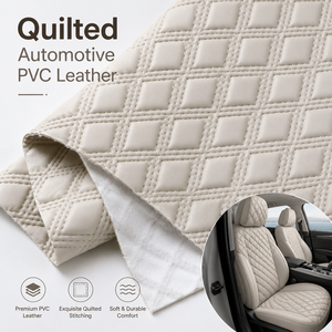 Rollo de Cuero Sintético de PVC Acolchado Suave, Tela de Vinilo Resistente a los Arañazos para Fundas de Asientos de Coche, Tapicería Automotriz - Product Image 1