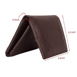 Carteras de cuero genuino OEM de alta calidad al por mayor de múltiples funciones hechas a mano hombres cremallera tarjetero billetera de cuero genuino - Product Image 4