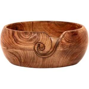 Bol de fil de bois multicolore pour bol de fil de crochet et bol de tricot Acacia et mangue Design personnalisé Acceptable - Product Image 3