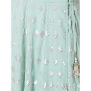 Sky-Blue Sequins Georgette Wedding Wear Lehenga Choli Appealing Evening <b>Dresses</b> - Product Image 2