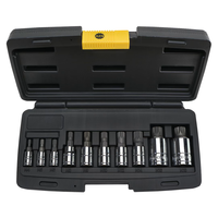 Jeu de douilles à embout Torx à impact en acier S2, 10 pièces, 1/4 ", 3/8 ", 1/2 ", avec boîtier OEM, garantie 3 ans, fabriqué à Taïwan, sans batterie