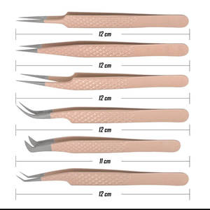 Pinzas para Pestañas de Acero Inoxidable con Logotipo Personalizado de Alta Calidad, Punta Puntiaguda para Uso en Salón de Belleza, Marca NOMZI, 10 Piezas al por Mayor - Product Image 2