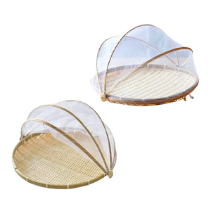 Wholesale Natural BAMBOO TRAY with Fine <b>Mesh</b> Lid Handmade in Vietnam Perfect for Drying, Serving & Storing Food - Product Image 1