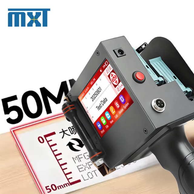 Factory Direct Handheld Dual-head Inkjet Printer 50mm Print Size Suitable for Expiry Date QR Code Batch Paper Bag