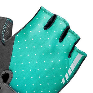 Gants de cyclisme unisexes écologiques en polyester personnalisés OEM, demi-doigts, antidérapants, avec fermeture à boucle et crochet, sport, été - Product Image 5