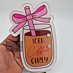 แผ่นแม่เหล็กติดขนตาปลอมลายกาแฟเย็นน่ารัก สำหรับช่างต่อขนตา อุปกรณ์ต่อขนตาแบบกำหนดเองได้ - Product Image 4