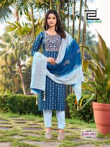 Conjunto de Kurta de Rayón para Mujer de Alta Demanda con Dupatta, Ideal para Fiestas/Bodas, Estilo Maruti Versátil, Diseño de Base Personalizable - Product Image 5