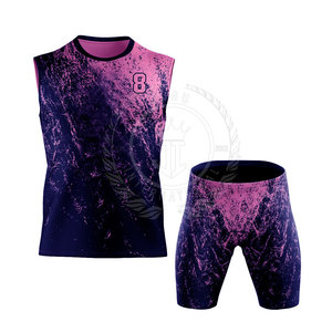 Ensembles d'uniformes sportifs 7V7 respirants de haute qualité avec logo personnalisé, légers, pour adultes, 100 % polyester, sans manches, service OEM - Product Image 2